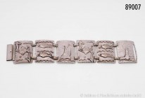 Armband, "Fischlandschmuck", Walter Kramer, Messing versilbert, Handarbeit, L ca. 17,5 cm.