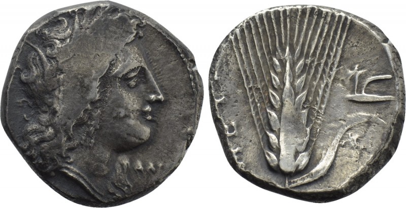LUCANIA. Metapont. Didrachm (Circa 330-290 BC). 

Obv: Wreathed head of Demete...