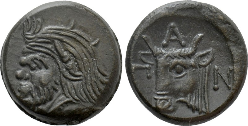 CIMMERIAN BOSPOROS. Pantikapaion. Ae (Circa 325-310 BC). 

Obv: Wreathed head ...