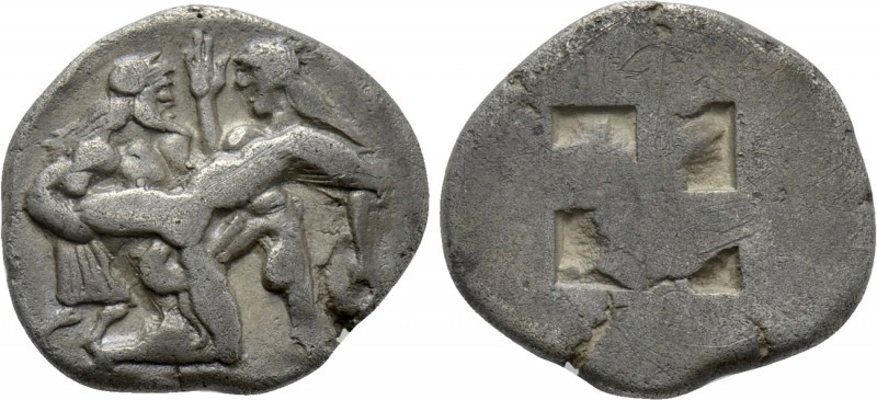 THRACE. Thasos. Stater (Circa 480-463 BC). 

Obv: Ithyphallic Satyr advancing ...