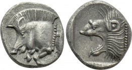 MYSIA. Kyzikos. Diobol (Circa 525-475 BC).