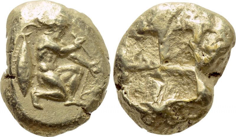 MYSIA. Kyzikos. Stater (Circa 500-450 BC). 

Obv: Helmeted warrior, kneeling t...