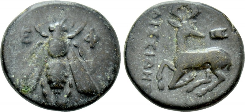 IONIA. Ephesos. Ae (4th century BC). Aissides, magistrate. 

Obv: Ε - Φ. 
Bee...