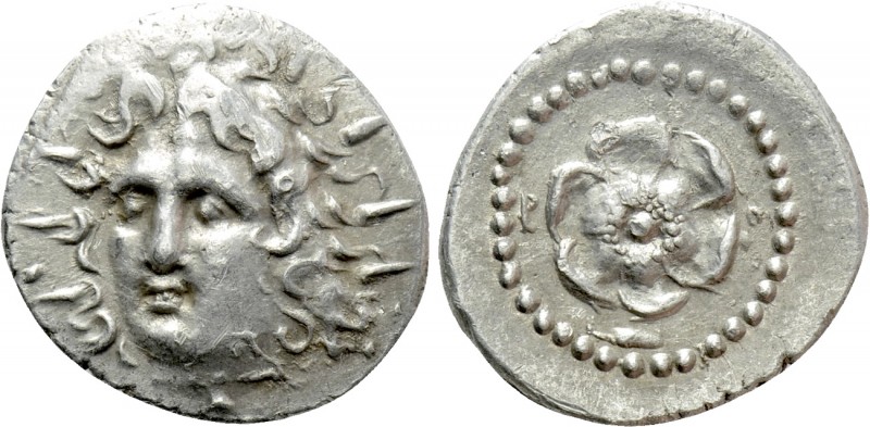 CARIA. Rhodes. Drachm (Circa 88/42 BC-AD 14). 

Obv: Radiate head of Helios fa...