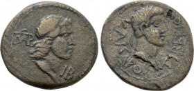 KINGS OF BOSPOROS. Aspurgus with Tiberius (14-37). Ae.