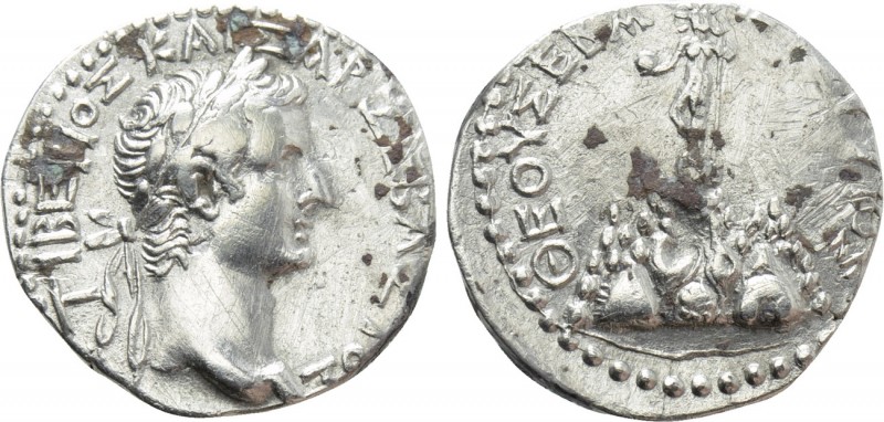 CAPPADOCIA. Caesarea. Tiberius (14-37). Drachm. 

Obv: ΤΙΒΕΡΙΟΣ ΚΑΙΣΑΡ ΣΕΒΑΣΤΟ...