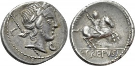 P. CREPUSIUS. Denarius (82 BC). Rome.