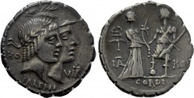 Q. FUFIUS CALENUS and MUCIUS CORDUS. Serrate Denarius (68 BC). Rome.