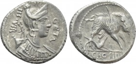 C. HOSIDIUS C.F. GETA. Serrate Denarius (64 BC). Rome.