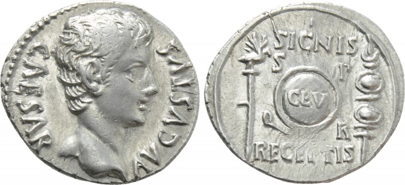 AUGUSTUS (27 BC-14 AD). Denarius. Uncertain mint in Spain, possibly Colonia Patr...