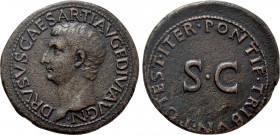 DRUSUS (Died 23). Ae As. Rome. Struck under Tiberius.