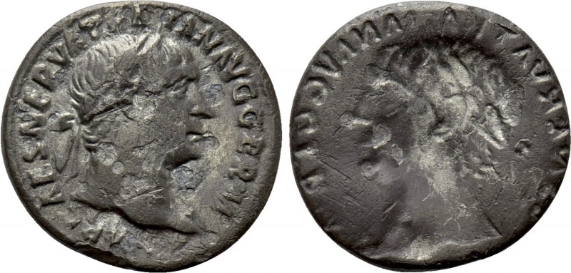 TRAJAN (98-117). Denarius. Rome. Obverse brockage. 

Obv: IMP CAES NERVA TRAIA...