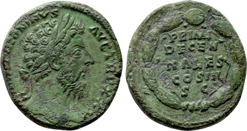 MARCUS AURELIUS (161-180). Sestertius. Rome. 

Obv: IMP M ANTONINVS AVG TR P X...