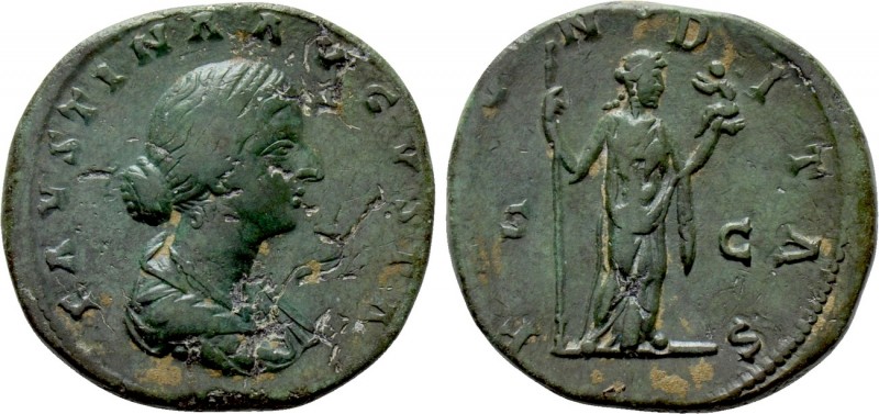 FAUSTINA II (Augusta, 147-175). Sestertius. Rome. 

Obv: FAVSTINA AVGVSTA. 
D...