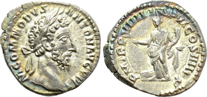 COMMODUS (177-192). Denarius. Rome. 

Obv: M COMMODVS ANTON AVG PIVS. 
Laurea...