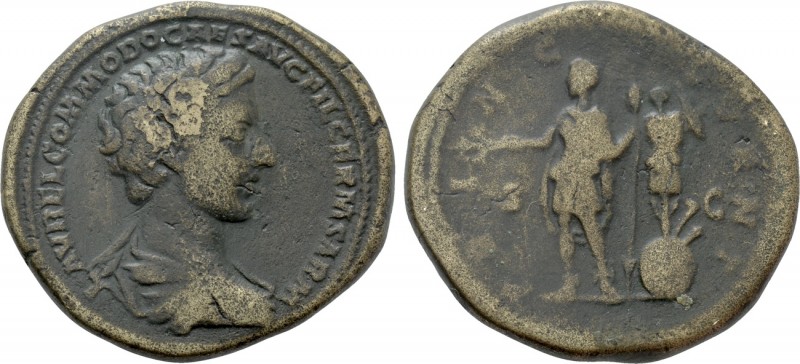 COMMODUS (Caesar, 166-177). Sestertius. Rome. 

Obv: L AVREL COMMODOS CAES AVG...