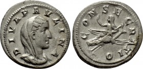 DIVA PAULINA (Died before 235). Denarius. Rome. Struck under Maximinus Thrax.