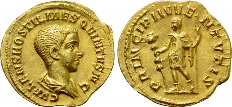 HOSTILIAN (Caesar, 250-251). Aureus. Rome. 

Obv: C VALENS HOSTIL MES QVINTVS ...