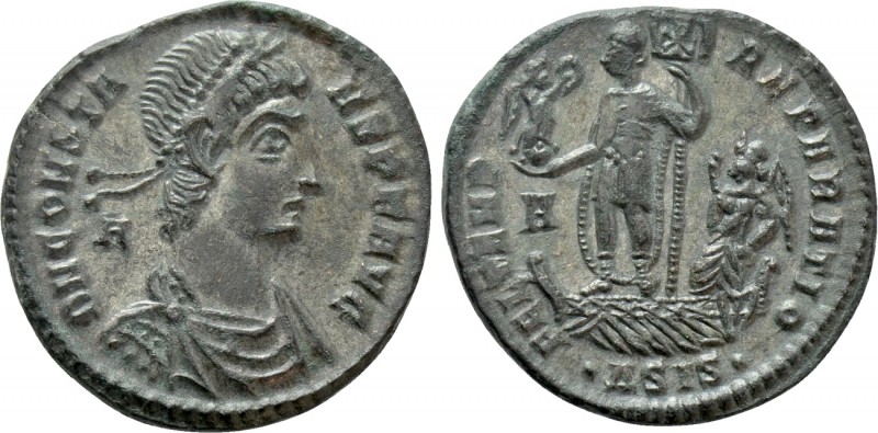 CONSTANS (337-350). Ae. Siscia. 

Obv: D N CONSTANS P F AVG. 
Diademed, drape...