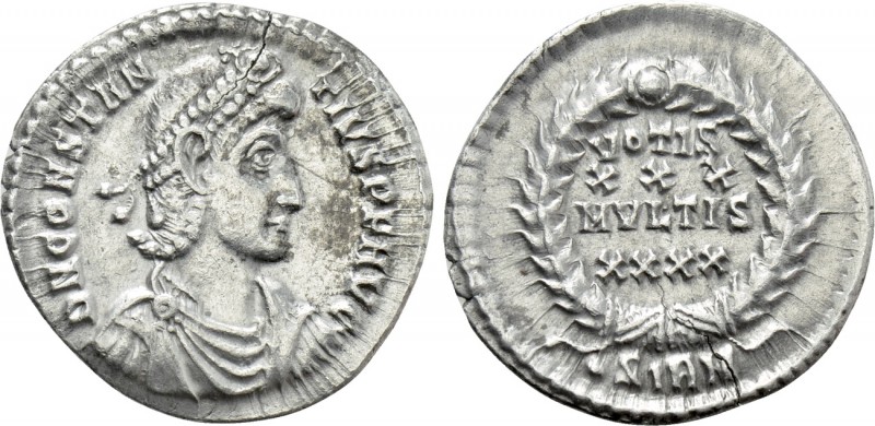 CONSTANTIUS II (337-361). Siliqua. Sirmium. 

Obv: D N CONSTANTIVS P F AVG. 
...