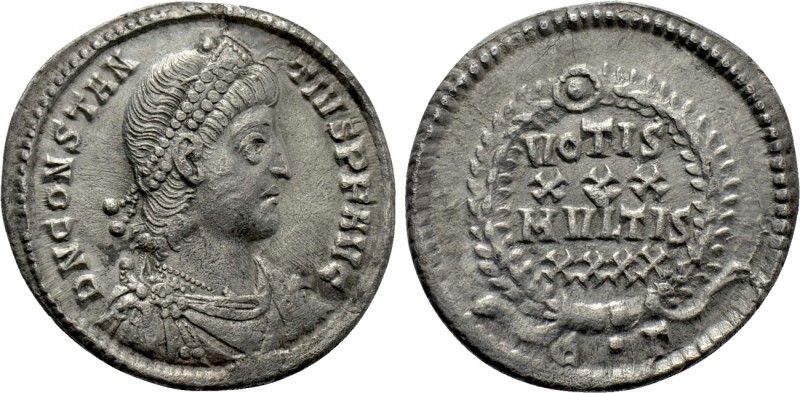 CONSTANTIUS II (337-361). Siliqua. Constantinople. 

Obv: D N CONSTANTIVS P F ...