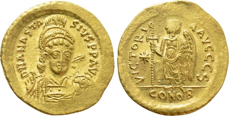 ANASTASIUS I (491-518). GOLD Solidus. Constantinople. 

Obv: D N ANASTASIVS P ...