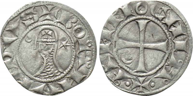 CRUSADERS. Antioch. Bohémond III (1163-1201). BI Denier. 

Obv: + BOAИVИDVS. ...