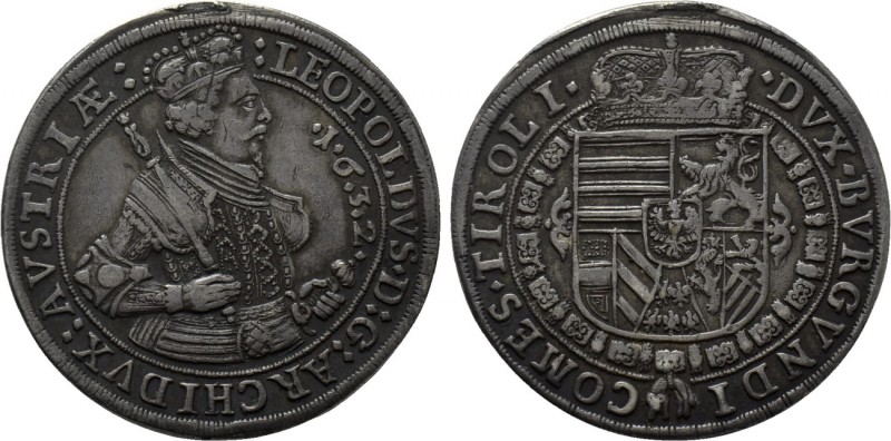 HOLY ROMAN EMPIRE. Archduke Leopold V (1586-1632). Taler (1632). Hall. 

Obv: ...