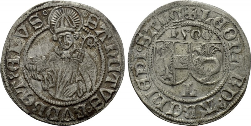 AUSTRIA. Salzburg. Leonhard von Keutschach (1495-1519). Batzen (1500). 

Obv: ...