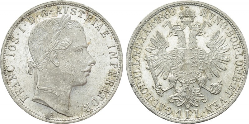 Austrian Empire. Franz Joseph I (1848-1916). 1 Gulden / 1 Florin (1860). Vienna ...