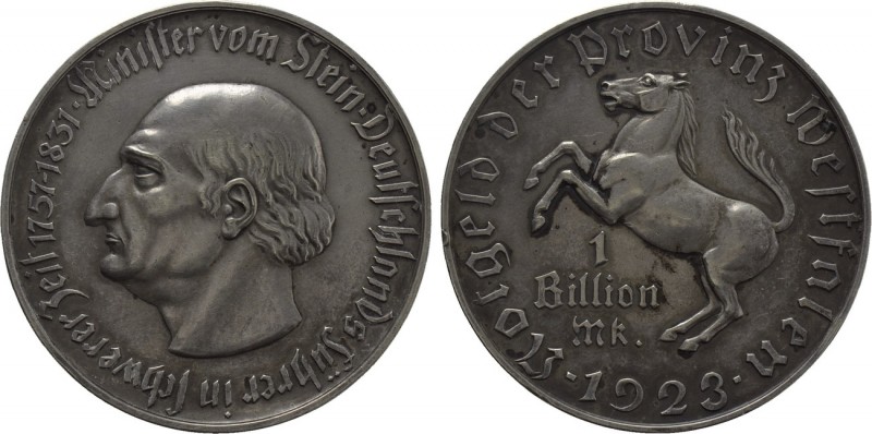 GERMANY. Weimar Republic. Westphalia. 1 Billion Mark (1923). Baron vom Stein. 
...