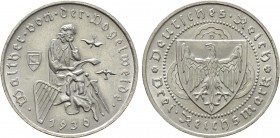 GERMANY. Weimar Republic. 700th anniversary of the death of Walther von der Vogelweide. 3 Reichsmark (1930 D). Munich.