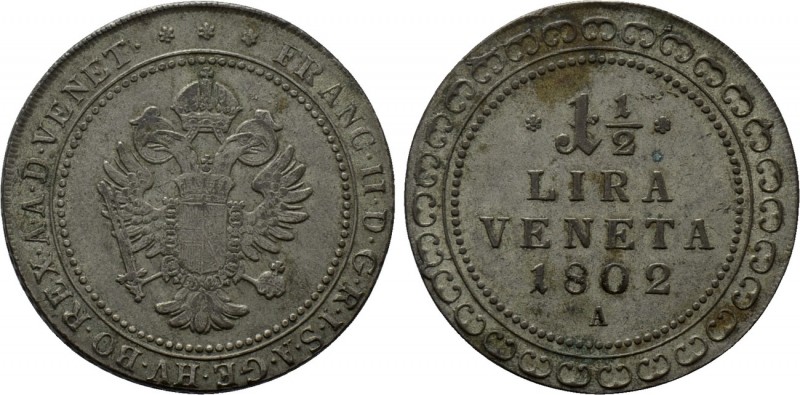 HOLY ROMAN EMPIRE. Franz II (1792-1806). 1 1/2 Lira (1802 A). Vienna. 

Obv: F...