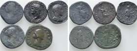 5 Roman Sestertii; Nero, Gordianus etc.