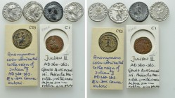 6 Roman Coins; Marc Aurel, Antoninus Pius etc.