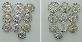 10 Roman Silver Coins.