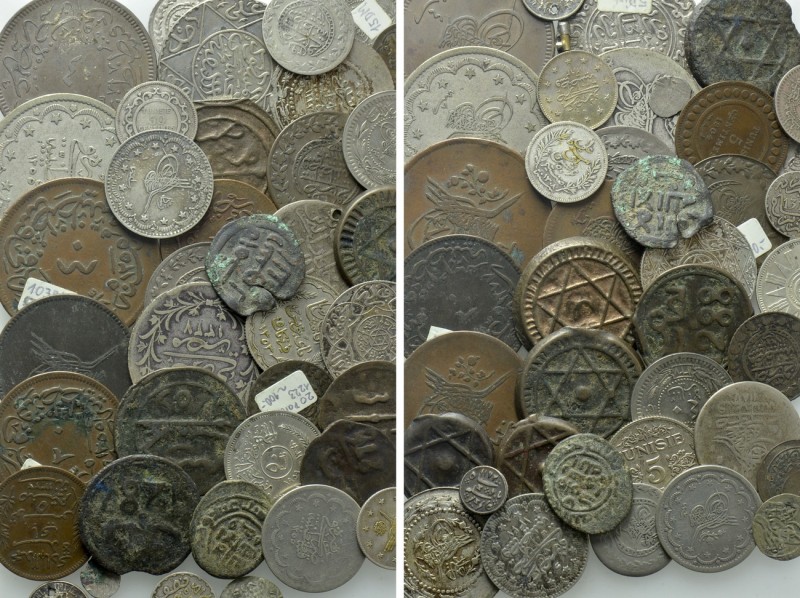 Circa 40 Islamic Coins; Ottoman Empire; Morocco etc. 

Obv: .
Rev: .

. 
...