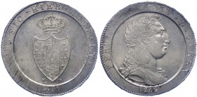 Regno di Napoli - Ferdinando IV (1759-1816) Piastra da 60 Grana 1805 "Stemma Piccolo" del VII&deg;Tipo - RR MOLTO RARA - Ag - Fondi Lucenti Gr.13,80 ...