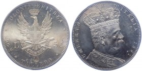 Eritrea - Umberto I (1890-1896) Tallero o 5 Lire 1891 - RARA - Ag
qFDC