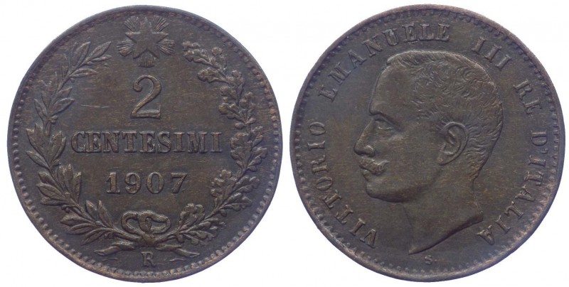 Vittorio Emanuele III (1900-1943) 2 Centesimi 1907 "Valore" RR MOLTO RARA
SPL/F...