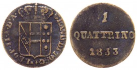 Firenze - Leopoldo II (1824-1859) 1 Quattrino 1833 - Cu gr.0,97