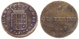 Firenze - Leopoldo II (1824-1859) 1 Quattrino 1847 - Cu gr.0,95