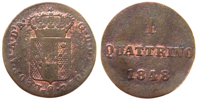 Firenze - Leopoldo II (1824-1859) 1 Quattrino 1848 - Cu gr.0,87