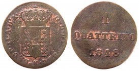 Firenze - Leopoldo II (1824-1859) 1 Quattrino 1848 - Cu gr.0,87