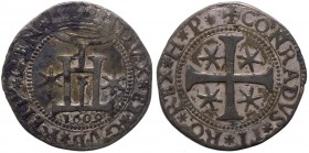 Genova - Repubblica Dogi Biennali II Fase (1541-1637) Mezzo Scudo 1609 - Sigle "HP" - RR MOLTO RARA - Ag gr.16,41 
qBB