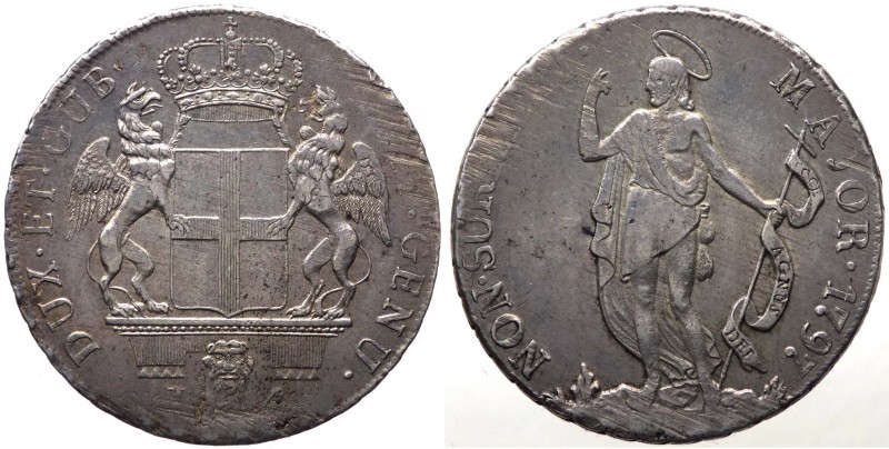 Genova - Repubblica Dogi Biennali III Fase (1637-1797) 4 Lire 1797 - RARA - Ag
...