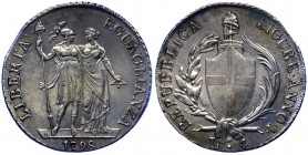 Genova - Repubblica Ligure - 4 Lire 1798 - RARA - Ag
SPL+