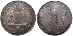 Genova - Repubblica di Genova - Scudo da 8 Lire 1796 - Ag con patina d'epoca
SPL/FDC