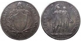 Genova - Repubblica Ligure - Scudo da 8 Lire 1798 - RARA - Ag