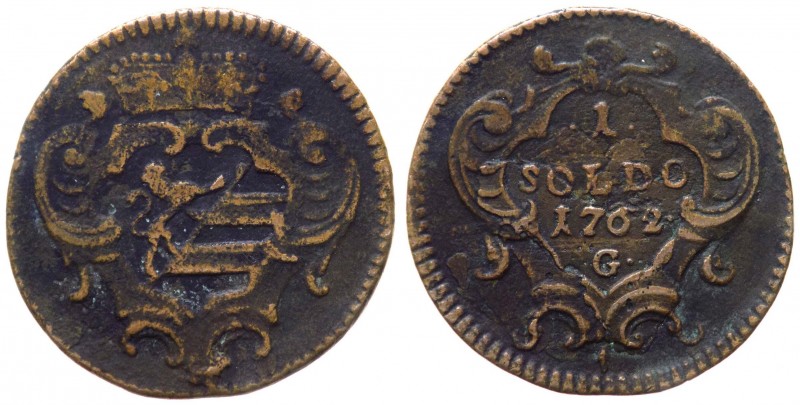 Gorizia - Maria Teresa d'Austria (1740-1780) 1 soldo 1762 segno G - Cu gr. 3,26 ...